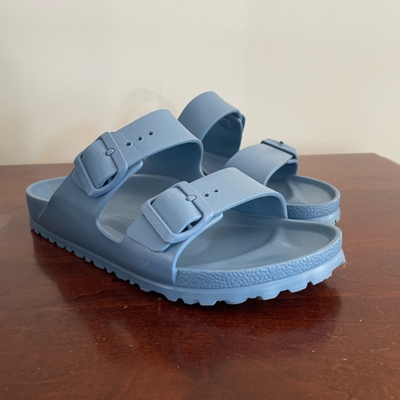 Birkenstock Shoes - Birkenstock Light Blue Arizona Eva Slide Sandals 39 NARROW